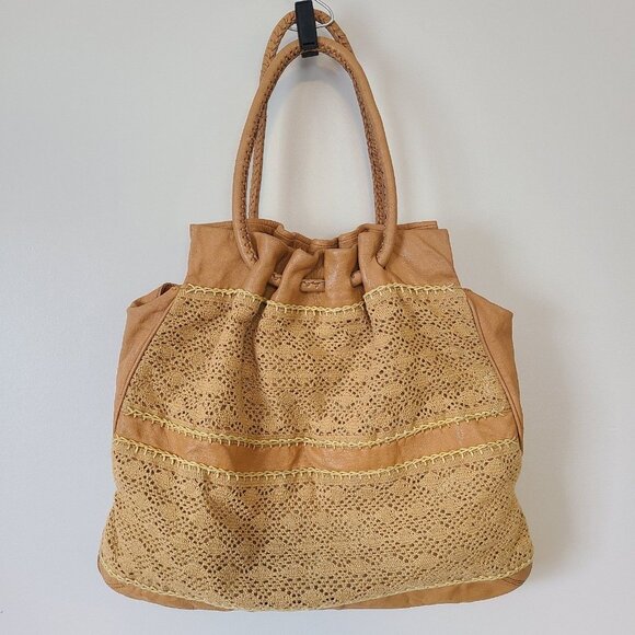 Via Spiga Crochet Goat Leather Shoulder Bag - Picture 1 of 12
